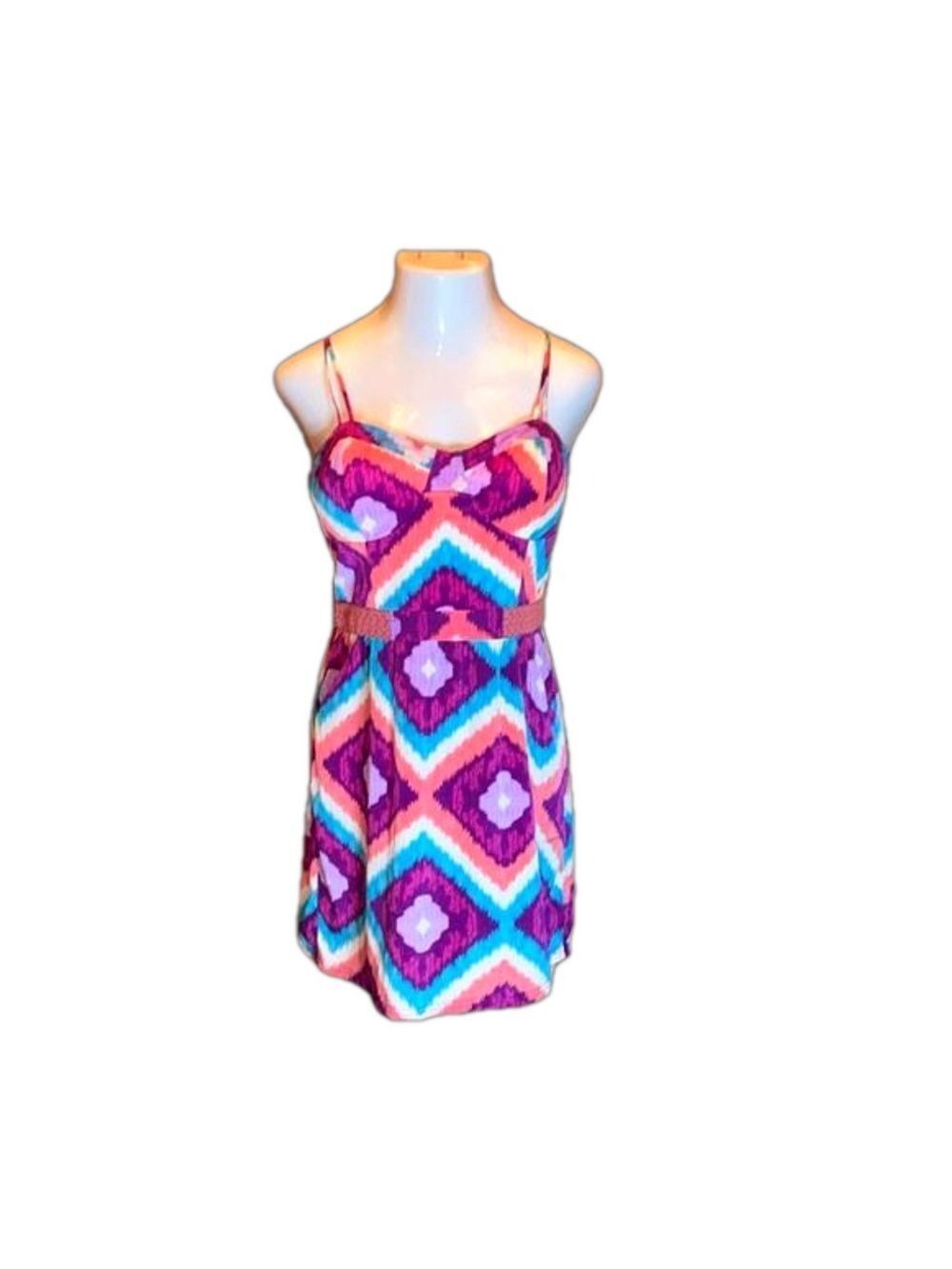 AMERICAN EAGLE OUTFITTERS Bright Pink & Purple Print Sundress Size 12